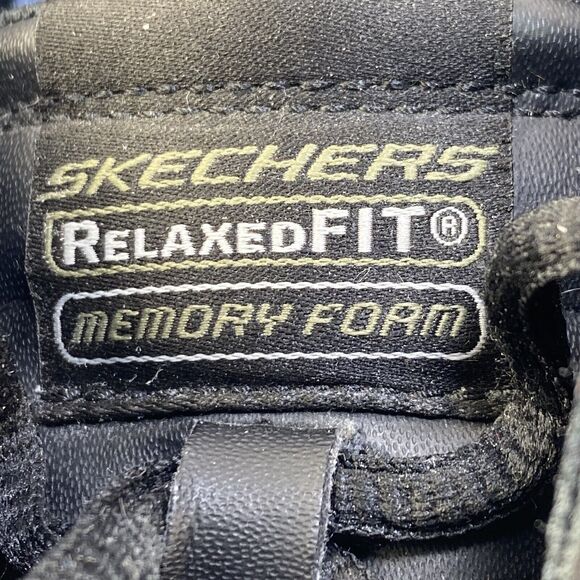 Skechers Men\'s Leather Work Shoes Size 9.5 Relaxed Fit Memory Foam Black 64260 main image 9